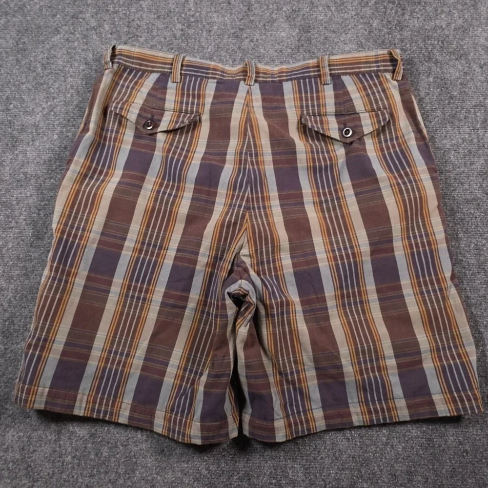 Polo Ralph Lauren Shorts Mens 34 Multicolor Plaid Chino Preppy Flat Front
